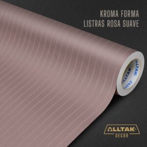 ADESIVO DECOR KROMA LISTRAS ROSA SUAVE 0,14X1,22X25